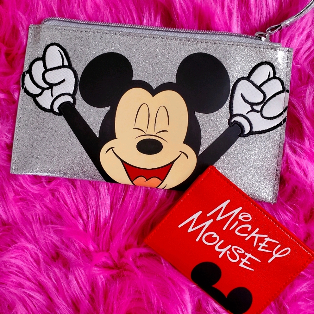 Silver Mickey Clutch + wallet